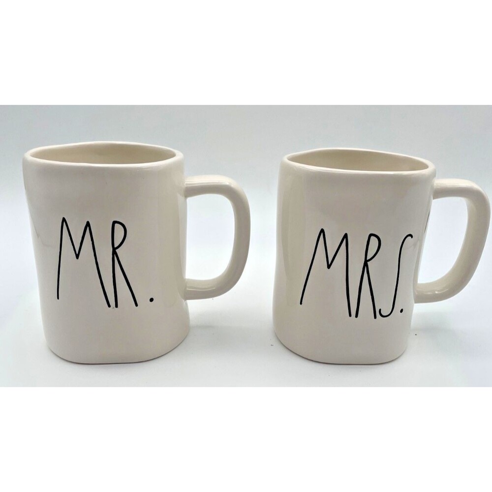 NEW Rae Dunn Artisan Collection MR. & MRS. Coffee Mugs Set of Two